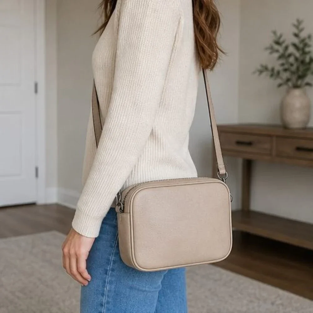 Sand Faux Leather Bag